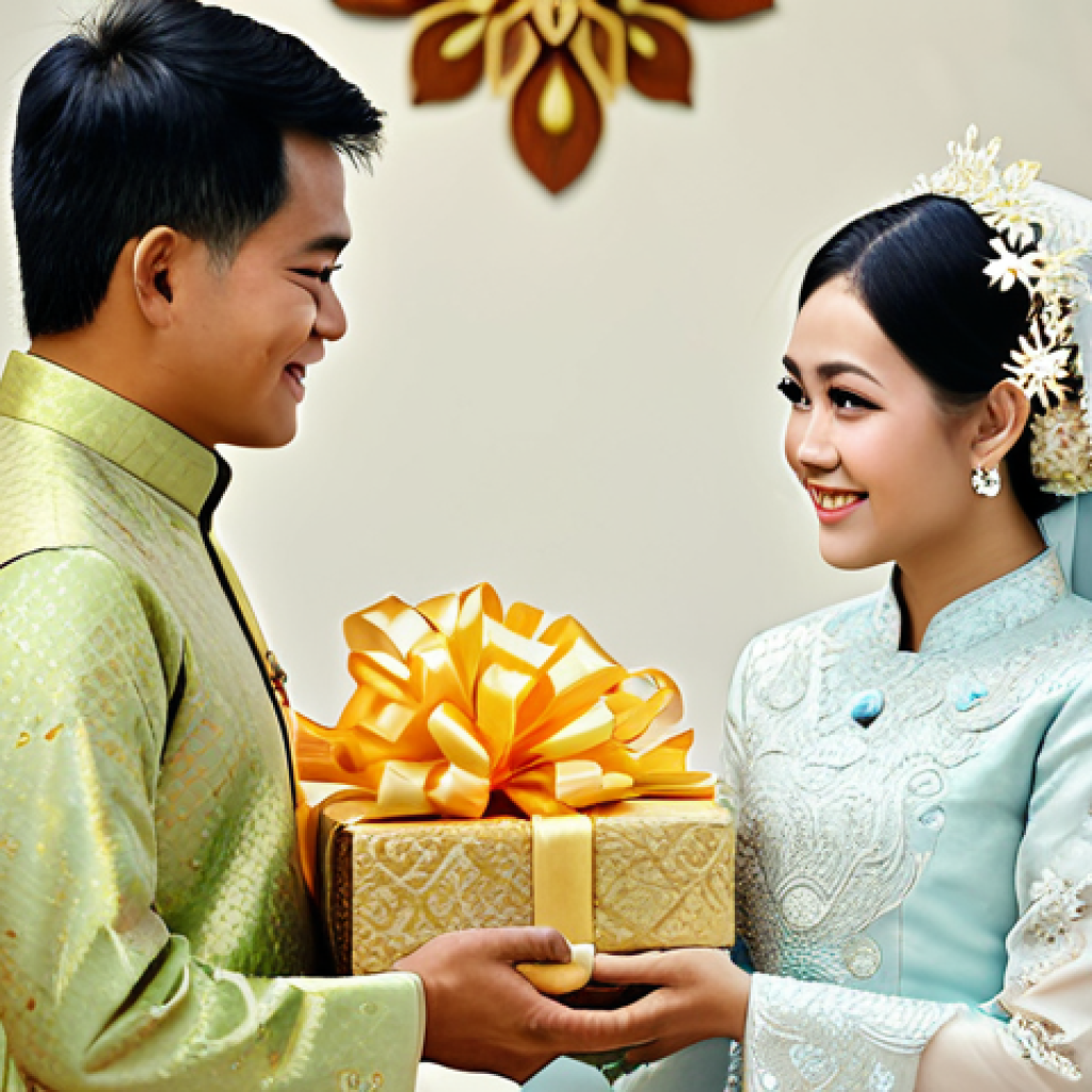 말레이시아 전통 결혼식 과정 - Engagement Ceremony**

"A modest Malaysian engagement ceremony scene, families exchanging gifts, the...