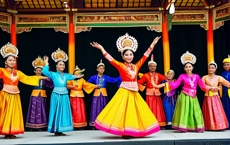 말레이시아 전통 결혼식 과정 - Wedding Feast**

"A vibrant Malaysian wedding feast, tables laden with Nasi Lemak, Rendang, and Sata...